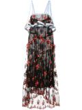 sleeveless floral embroidered dress