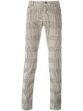 plaid straight leg trousers