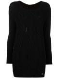 distressed cable knit loose fit jumper
