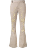 embroidered flared trousers