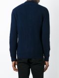 ribbed high neck cardigan