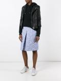 inverted pleat textured skirt