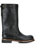 buckled round toe boots
