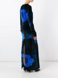 long velvet printed dress