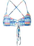 basket weave print bikini top