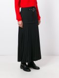 belted accordion pleat skirt