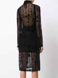 sheer velvet graphic print dress