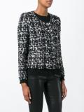 collarless cropped jacket