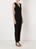 V-neck fitted waist jumpsuit