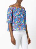 kite patterned off-shoulder blouse