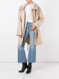 zipped up parka coat