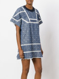 aloha scarf embroidered chambray dress