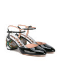 Mary Jane pumps with crystal embellished heel 