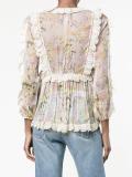 valour ruffle-trimmed floral blouse