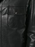 button-up leather jacket