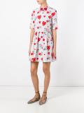 heart print flared dress
