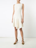pleated trim flared dress 