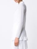 perforated mandarin collar shirt