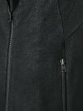 zipped leather jacket