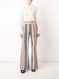 striped flared trousers
