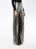 metallic flared trousers