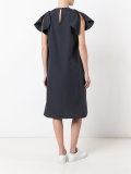 pinstripe Circle shoulders dress