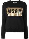 metallic logo print sweatshirt