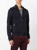 zipped hooded jacket