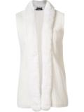 fur trim knit vest