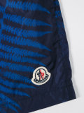 leaf patterned swim shorts
