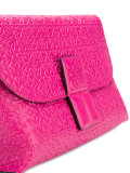 embossed logo shoulder bag