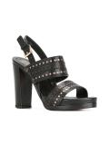 punch detail buckled sandals
