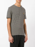 striped badge T-shirt