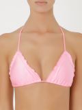 ruffled trim triangle bikini top