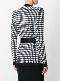 checked belted cardigan