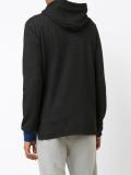 contrast cuff zipped hoodie