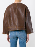 leather hook and eyelet jacket
