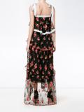 sleeveless floral embroidered dress