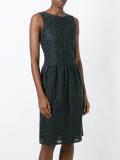 embroidered pleated skirt dress