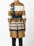 striped flared coat