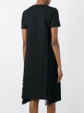 pleated trim T-shirt dress