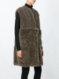 shearling panelled coat