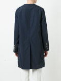 collarless buttoned coat