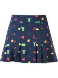 print pleated skirt