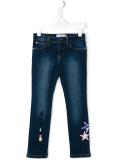 sequin embroidered jeans