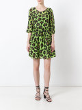 leopard print flared dress