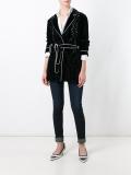 perforated detailing belted jacket