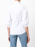 crop sleeve button-up shirt