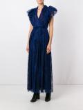 tied-up waist V-neck dress