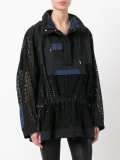 eyelet lace drawstring parka